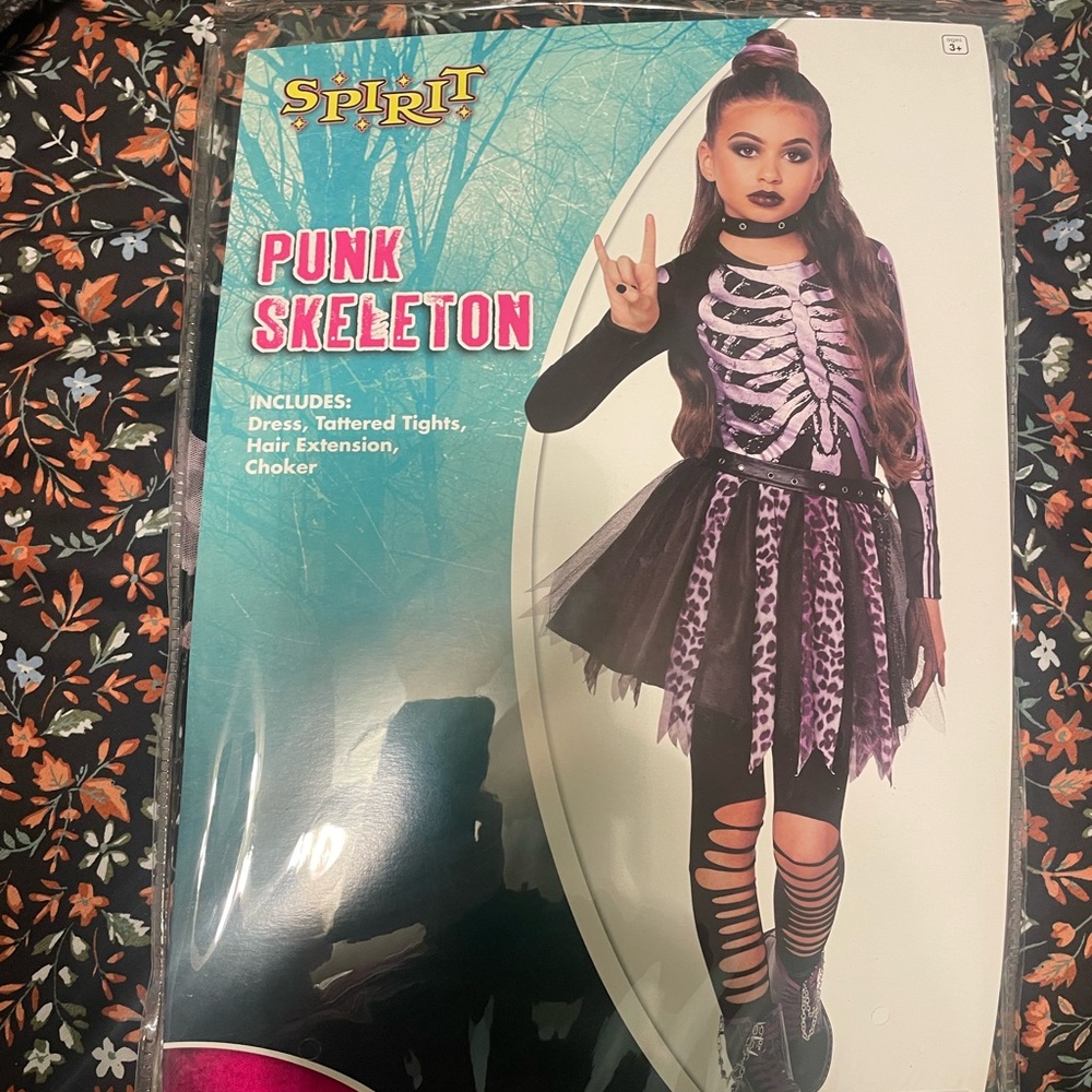 Kids punk skeleton costume size 8-10